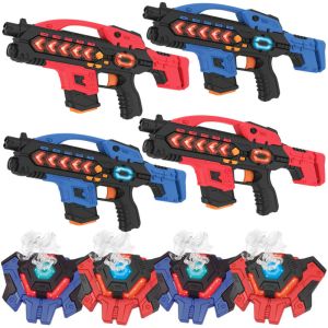KidsTag Plus lasergame set: 4 lasergame geweren + 4 waterdamp vesten