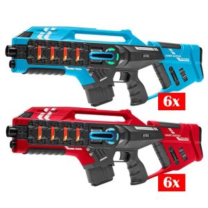 12 Light Battle Connect Mega Blasters -  Rood/Blauw