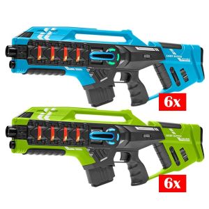 12 Light Battle Connect Mega Blasters - Blauw/Groen