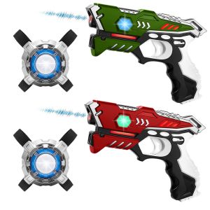 KidsTag Lasergame set: 2 laserpistolen rood/groen + 2 vesten