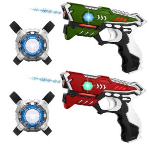 KidsTag Lasergame set: 2 laserpistolen Rood/Groen + 2 vesten