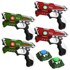 KidsTag Lasergame set - 4 Laserguns Rood/Groen + 2 Targets