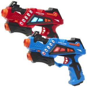 2 KidsTag Recharge P1 oplaadbare laserguns rood/blauw