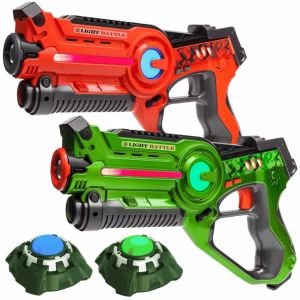 2 Light Battle Active Laserguns - Oranje/Groen + 2 Targets