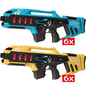 12 Light Battle Anti-Cheat Mega Blasters Geel/Blauw