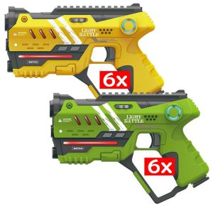 12 Light Battle Anti-Cheat Lasergame pistolen - Geel/Groen