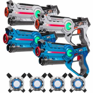 4 Light Battle Active laserguns - Wit/Blauw + vesten