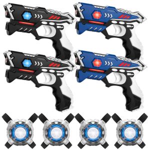 KidsTag Lasergame set - 4 Laserguns zwart/blauw + 4 Vesten