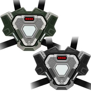 2 Light Battle Connect Lasergame vesten - Metallic Groen/Grijs