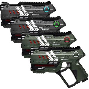 4 Light Battle Connect Laserpistolen - Metallic Groen/Grijs