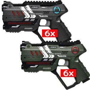12 Light Battle Connect laserguns - Metallic Groen/Grijs