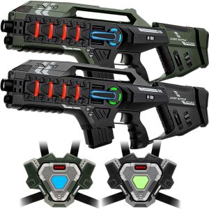 2 Connect Mega Blasters + 2 Vesten - Metallic Groen/Grijs