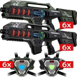 12 Light Battle Connect Mega Blasters Groen/Grijs + Vesten