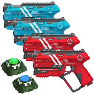 4 Anti-Cheat Laserguns - Rood, Blauw + 2 Targets