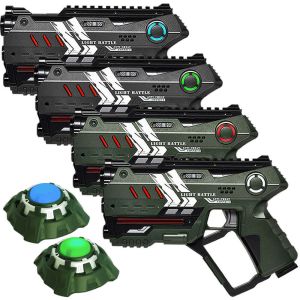 Light Battle Connect set 4 Laserguns Groen/Grijs + 2 Targets