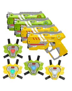 4 Connect laserguns Geel/Groen + 4 Connect Vesten