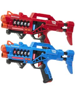 2 KidsTag Recharge P1 oplaadbare lasergeweren rood/blauw